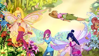 Everyone finishes transforming while Flora's poisoned on the sidelines | Winx Club Clip
