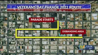 Bakersfield Veterans Day Parade Route 2022