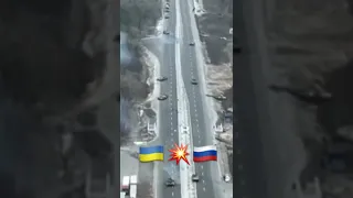 Russian convoy ambushed by Ukrainian forces #shorts #russiainvadedukraine #ukraine #army