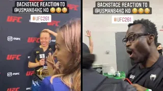 Rose Namajunas & Uriah Hall's Live Reaction to Kamaru Usman KO Jorge Masvidal at UFC 261