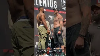 JACKED Anthony Joshua STEPS TO Robert Helenius in INTENSE Final face off at weigh in!