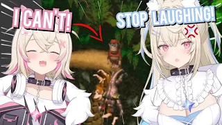 Mococo couldn't stop laughing at Fuwawa's gameplay【holoAdvent】