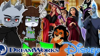 DreamWorks Villains React To Disney Villains | Gacha react