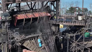 Loading a Coal Train onto a Cargo Ship in Sandusky