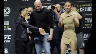 OUCH! Jessica Andrade LEFT HANGING after Xiaonan Yan face off ahead of #UFC288