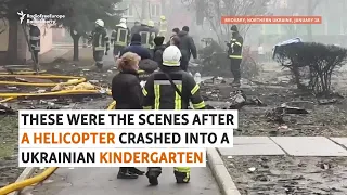 'Everything Was On Fire': Horror As Helicopter Crashes Into Ukrainian Kindergarten