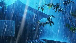 Stop Overthinking with Night Thunder SoundㅣHeavy Rain for Sleep, Study and Relaxation, Meditation