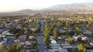 Drone flight over Beaumont, California