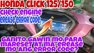 paano mag erease ng error code at magmanual reset honda click125/150