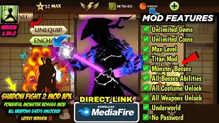 shadow fight 2 mod apk max level 52 unlimited money latest version media fire - Monster Bosses