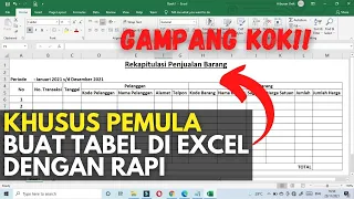 cara membuat tabel di excel dengan rapi, tutorial terbaru https://youtu.be/zAbwd-rfjDU