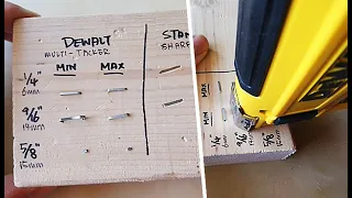 DEWALT 5-in-1 Multi-tacker & Brad Nailer POWER TEST vs Stanley Sharpshooter Staple Gun