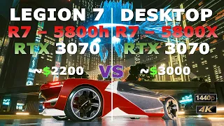 Lenovo Legion 7 | RTX 3070 (140 TDP) vs RTX 3070 Desktop - Part 2 - 1440p & 4k tested