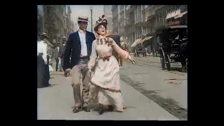 "What Happened on 23rd Street, New York City" - 1901 - Silent film Colorized