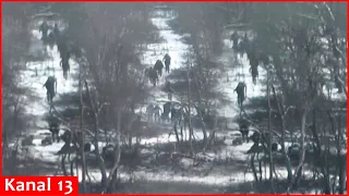Waiting approaching of Russians from the forest, the Ukrainian army opened fire on the invaders