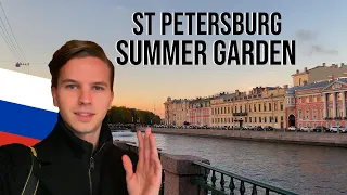 Sunset in St. Petersburg, Russia 🇷🇺 Summer Garden Walk