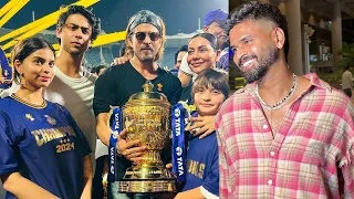 Shreyas Iyer, SRK, Gauri Khan, Suhana Khan, Aryan Khan FIRST VISUALS After KKR Win IPL 2024 Trophy