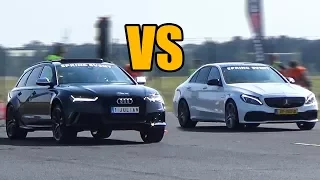 Audi RS6 vs Mercedes-Benz C63S AMG - DRAG RACE!