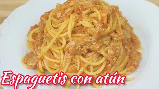 Espaguetis con atún