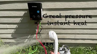 Camplux portable tankless water heater and shower