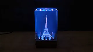 Epoxy Lamp with Eiffel Tower Figure