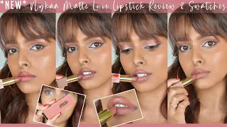 *NEW* NYKAA MATTE LUXE LIPSTICKS REVIEW AND SWATCHES | 4 NUDE SHADES