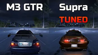 BMW M3 GTR vs Toyota Supra - Need for Speed Carbon (Drag Race)