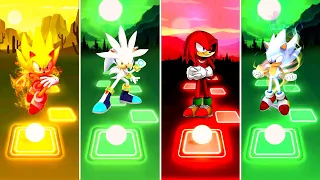 Super Sonic 🆚 Silver Sonic 🆚 Knuckles exe 🆚 Hyper Sonic | Tiles Hop EDM Rush