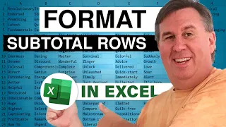 Excel - Format Only The Subtotal Rows - Episode 1996