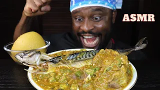 Mukbang Asmr Ogbono,Fish,Oxtail Okro Soup & Garri.Ex-Norwegian Girlfriend Visited Japan.