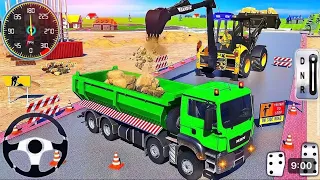 Long Trailer Truck Transporter Excavator | Construction Vehicles Delivery | Android Gameplay