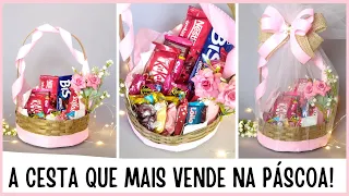 COMO MONTAR CESTA DE CHOCOLATE SIMPLES PARA VENDER NA PÁSCOA GASTANDO POUCO