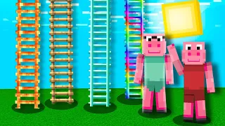 Peppa Pig Found NEW LAVA RAINBOW DIAMOND LADDERS in Minecraft