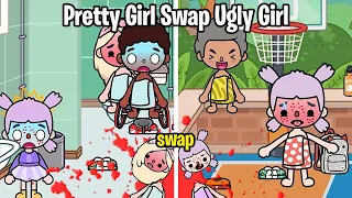 Pretty Girl Swap Ugly Girl🙅🏼‍♀️👩🏻‍🦰 Sad Story I Toca Life Story I Toca Boca