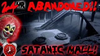 24 HOUR OVERNIGHT CHALLENGE AT SCARY ABANDONED LUXURY MALL // SATANIC RITUAL FOUND | MOE SARGI