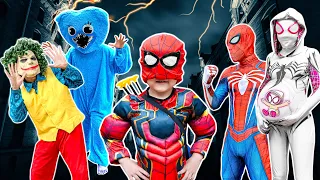 TEAM SPIDER-MAN VS Bad Guy JOKER || Rescue KID SPIDER MAN From JOKER ?? ( Funny ) - by Bunny Life