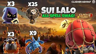 Unbelievable SUI Lalo Attack on TH13! Swag all spells.....🔥