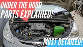 WHAT IS UNDER THE HOOD OF HYUNDAI I10 | NAMING PARTS INSIDE THE ENGINE BAY