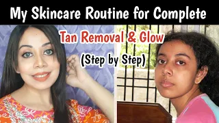 My Simple Skincare Routine for Tan Removal & Glow| Vitamin C serum