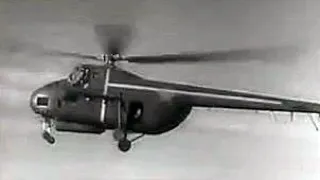 Вертолёт Ми-4. Аварийный отстрел лопастей. (1958)/ Mil Mi-4  helicopter. Emergency shoots off blades