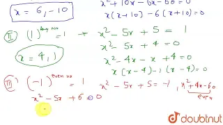 The sum of all real values of X satisfying the equation (x^2-5x+5)^(x^2 + 4x -60) = 1 is:rn | ...