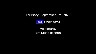 VOA News for Thursday, September 3rd, 2020