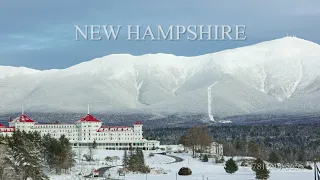WINTER IN NEW HAMPSHIRE'S WHITE MOUNTAINS - DRONE 4K