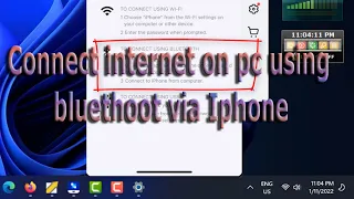 How to connect internet through Bluetooth windows 11 using Iphone hotpot