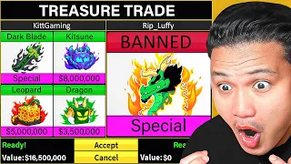 Trading BANNED Dragon Fruit For 100 Hours In Blox Fruits