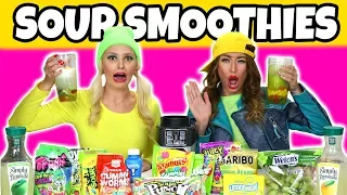 EPIC SOUR SMOOTHIE CHALLENGE. WITH REAL FOOD VS SOUR CANDY MYSTERY INGREDIENTS. (Totally TV)