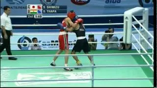 Bantam (56kg) SF - Shimizu (JPN) vs Thapa (IND) - 2012 AIBA Asian Olympic Qualifying Event