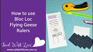 How to use a Bloc Loc Flying Geese Ruler and make 4 at a time Flying Geese