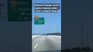 Dashcam footage shows police chasing stolen SUV in Miami-Dade #crime #policechase #miamidade