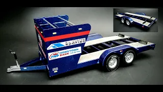 ALL NEW! Car Hauler Auto Race Trailer 1/25 Scale Model Kit Build How To Assemble Paint Weather Decal